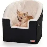 K&H Pet Products 100546597 Bucket Booster Dog Car Seat with Dog Seat Belt for Car-Small Black/Cream