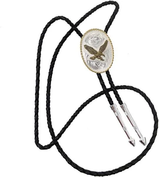 Montana Silversmiths Unisex Western Lifestyle Two Tone Soaring Eagle Bolo Tie