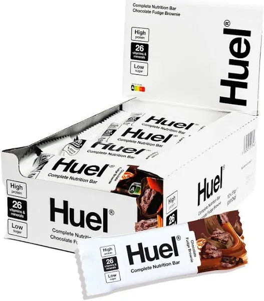 Huel Complete Nutrition Vegan Protein Bars Chocolate 13g Protein, 27 Vitamins and Minerals