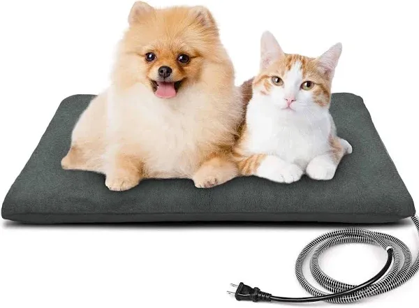 Outdoor Heated Pet Bed with Waterproof Cover,Pet Heating Pads for Dog,Soft El...