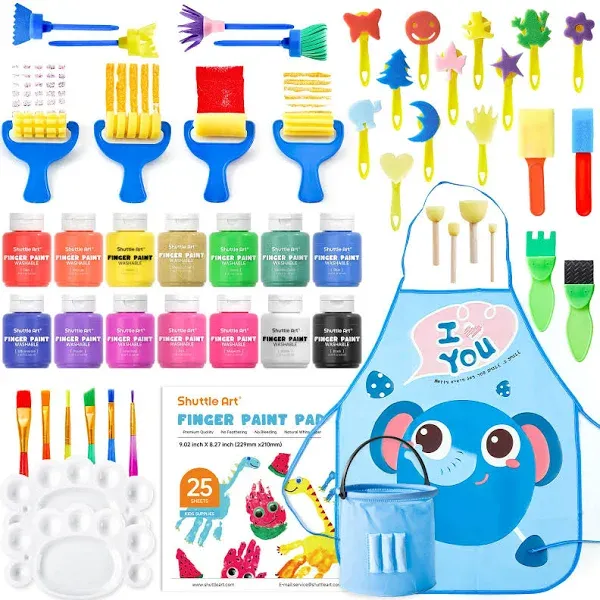 Shuttle Art Washable Finger Paint Set