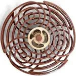 Mindsight Moving Kinetic Wall Art - Wind up to power peaceful 'Ripple' motion (no battery) - Calming Wall Décor for Living Room, Office, Bedroom, Kitchen - Hand Crafted Wood - Canyon Brown