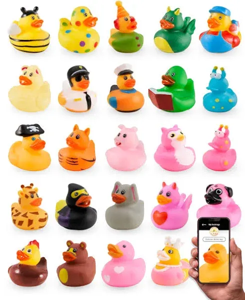 Jeep Ducks for Ducking - Assorted Ducks for Jeeps - 25 Pc 2&#034; Rubber Ducks Jeep D