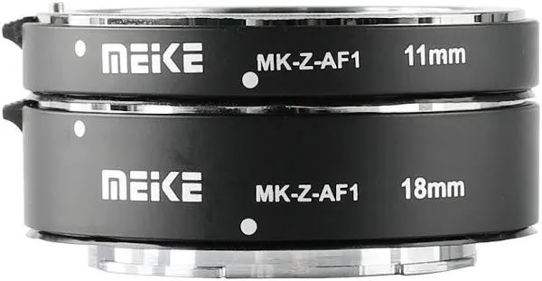 Meike MK-Z-AF1 Metal Auto Focus Macro Extension Tube Adapter Ring (11mm+18mm) Compatible with Z5 Z6 Z7 Z50