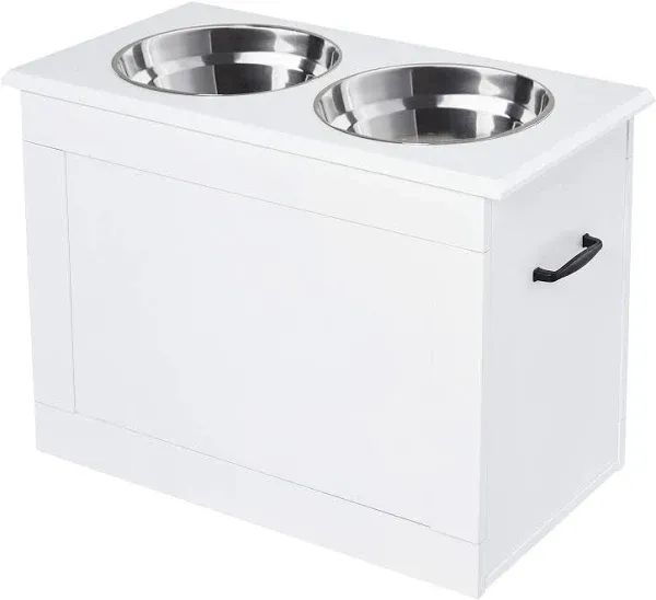 PawHut Raised Pet Feeding Storage Station