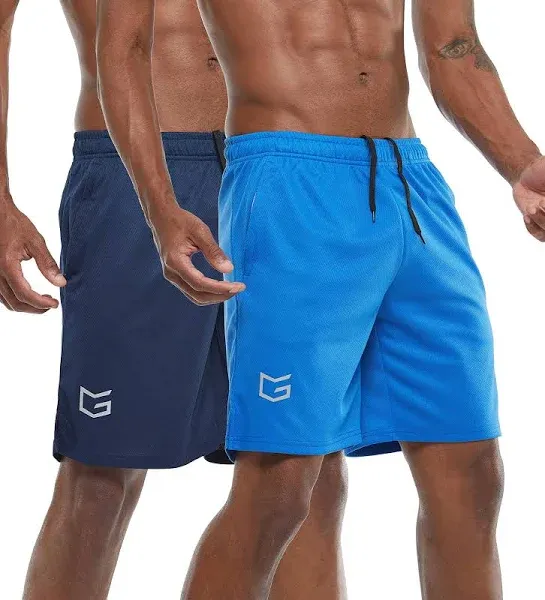 G Gradual Men's 7" Workout Running Shorts Quick Dry Lightweight Gym Shorts with Zip Pockets