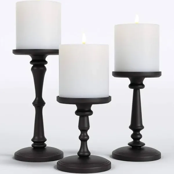 Bamaia Black Candle Holders Set of 3