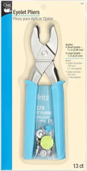 Dritz Eyelet Pliers for 5/32" & 1/4" Eyelets, Turquoise