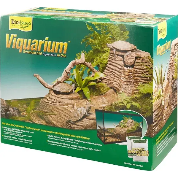 TetraFauna Viqaquarium, All-In-One Terrarium And aquarium, Ideal For Aquatic Reptiles And Amphibians