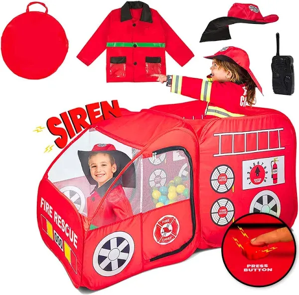 Kiddey Fire Truck Tent for Kids | Firetruck Play Tents with Sirens and Firema...