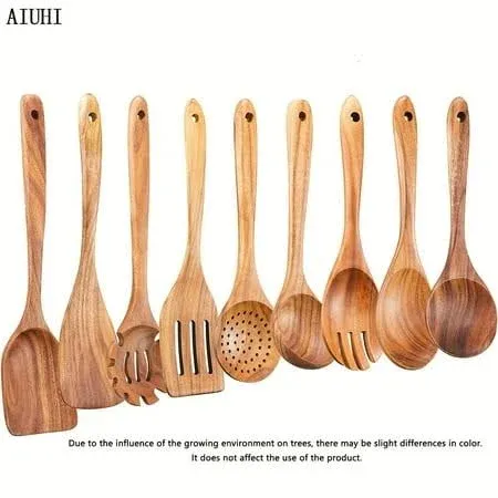 9 PCE Wooden Kitchen Utensils Set