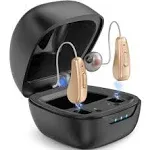 Nvboty Hearing Aids for Seniors Rechargeable with Noise Cancelling, Hearing Amplifier with 5 Levels of Volume Adjustmen, Simple to Operate and Hear C