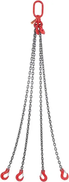 Heavy Duty 5/16 Inch x 5 Foot G80 Lifting Chain with Grab Hooks 11000 lbs