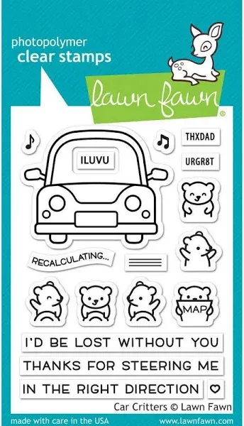 Lawn Fawn LF2338 Car Critters 3x4 Clear Stamp Set