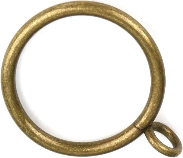 1 1/2-Inch Antique Brass Curtain Rings with Eyelets for Curtain Rods (Set of ...