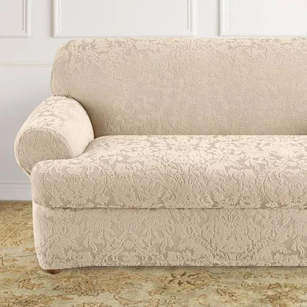 SureFit Stretch Jacquard Damask 2 Piece Sofa Slipcover