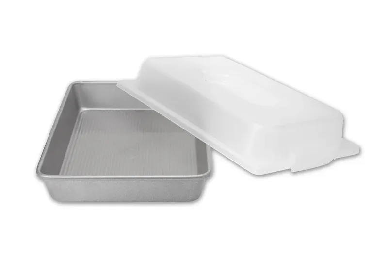 USA Pan Rectangular Cake Pan & Lid Set