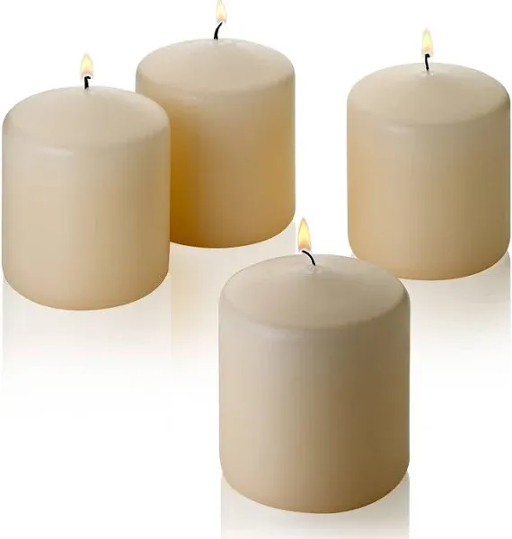 Light In The Dark French Vanilla Pillar Scented Candles 6" Tall X 3" Wide Set of 4