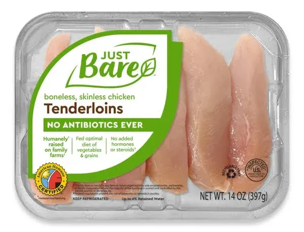 Just Bare Boneless Skinless Chicken Breast Tenderloins