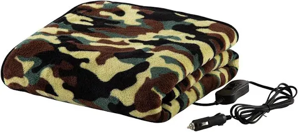 Heated Blanket - Ultra Soft Fleece Throw Powered by 12V Auxiliary Powe