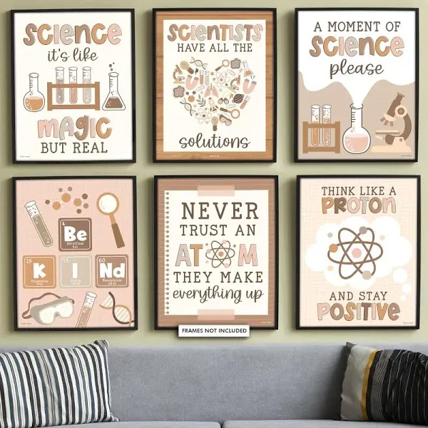 6 Boho Life Science Posters For Classroom Middle School - Middle School Science Classroom Decor, Science Classroom Must Haves, Science Decorations For Classroom, Science Decor, Biology Posters