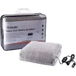 Trimate Plush Electric Car Heated Blanket, Grey, Multi, 50-52