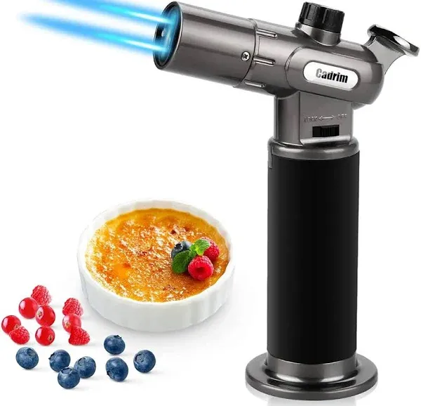 Cadrim Butane Torch, Refillable Culinary Blow Torch Double Fire Cooking Torch and Small Adjustable Flame Kitchen Torch for Creme Brulee, Baking BBQ(Butane Fuel Not Included)