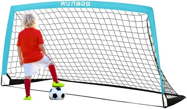 GoSports Portable Soccer Goals for Kids - 13 Color Options - Choose 4 x 3 ft or 6 x 4 ft - Team Tone Pop Up Nets for Backyard