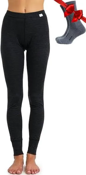 Merino Wool Base Layer Women Pants 100% Merino Wool Leggings Lightweight