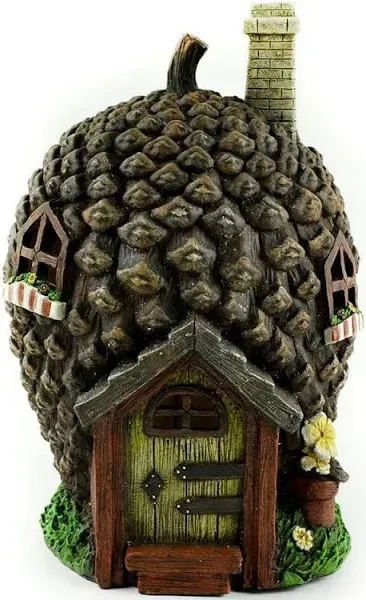 Midwest Design Fairy Garden Solar Pinecones Tree House