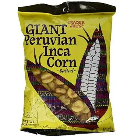 Trader Joes Giant Peruvian Inca Corn Salted Crunchy Snack 8 Oz - PACK OF 4