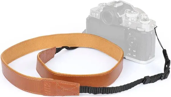 MegaGear Slr, Dslr Leather Shoulder Or Neck Strap For Canon, Nikon, Samsung, Olympus, Sony, Fujifilm, Panasonic