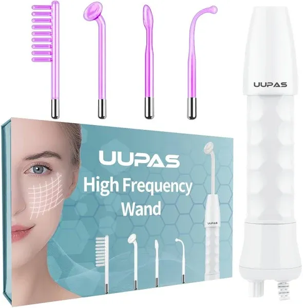 High Frequency Facial Wand-UUPAS Portable Handheld High Frequency Facial Machine Skin Facial Wand with 4 Violet Tubes