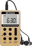 Retekess V112 AM FM Radio Portable Mini Radio with Earphone Pocket