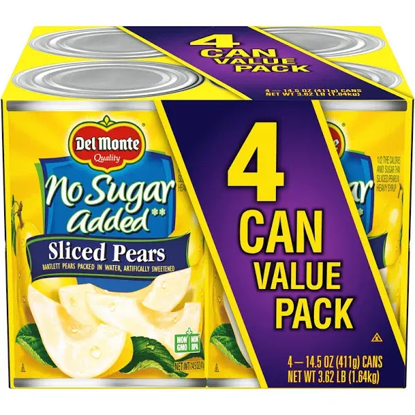 Del Monte No Sugar Added Sliced Pears