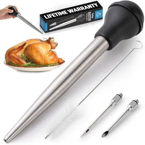 Zulay Kitchen Stainless Steel Turkey Baster