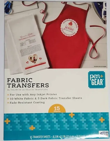 PEN GEAR WHITE FABRIC TRANSFERS