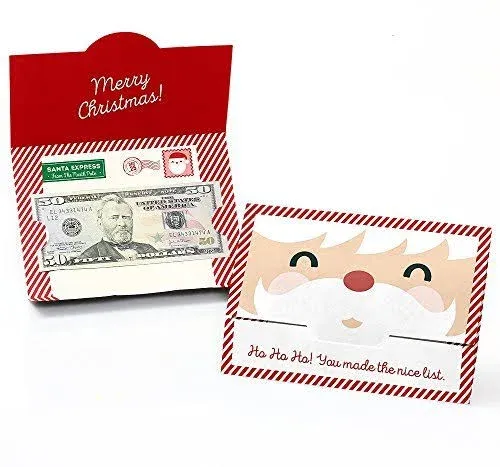 Jolly Santa Claus Set of 8 Christmas Money and Gift Card Holders