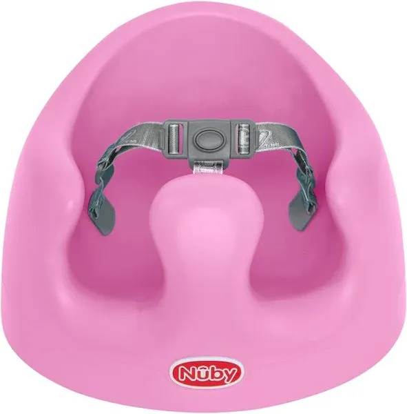 Nuby My Baby Seat, Foam Booster Seat with 3-Point Harness, Pink