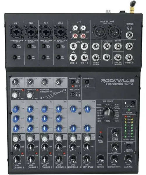 Rockville ROCKMIX 10FX 10 Chan Mixer