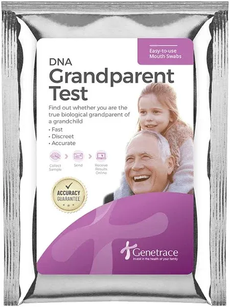 Genetrace Grandparent DNA Test - Lab Fees & Shipping Included - Home DNA Test Kit for Grandparent and Child - Results in 1-2 Days