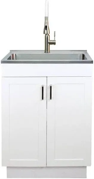 Transolid 24-in All-in-One Laundry/Utility Sink Kit with Faucet