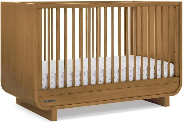 Delta Children Rhodes 4-in-1 Convertible Crib - Greenguard Gold Certified, Teak Brown