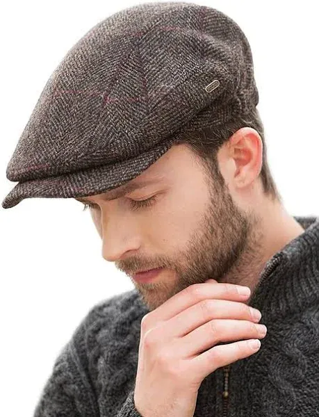 Mucros Weavers Men's 100% Wool Tweed Flat Kerry Flat Cap Made in Ireland