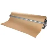 IDL Packaging 36" Kraft Paper Roll Dispenser & Cutter for Rolls up to 36" Wide and 9" in Diameter – Tabletop Reinforced Steel Paper Holder with a Cutter – for Kraft and Butcher Paper