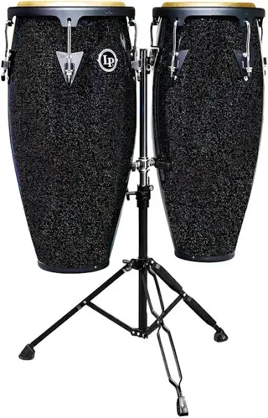 LP Aspire 10-inch Santana Black Magic Conga Set with Double Stand