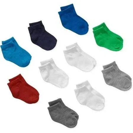 Hanes Baby and Toddler, Non-Slip Grip Ankle Socks, Boys' and Girls', Multipacks