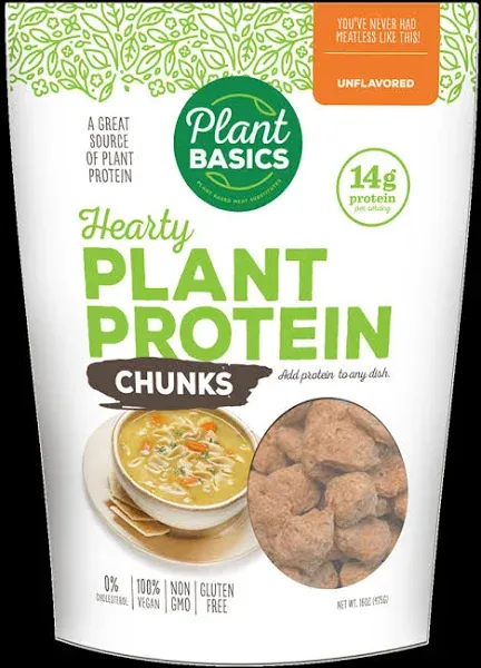 Plant Basics Hearty Plant Protein Unflavored 1 lb Non-GMO