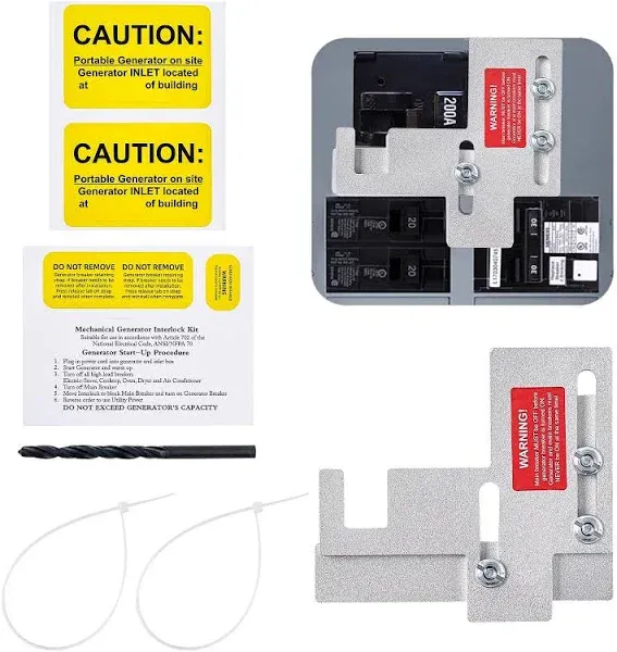 Generator Interlock Kit for Cutler Hammer Br Series 150 and 200 Amp Panels