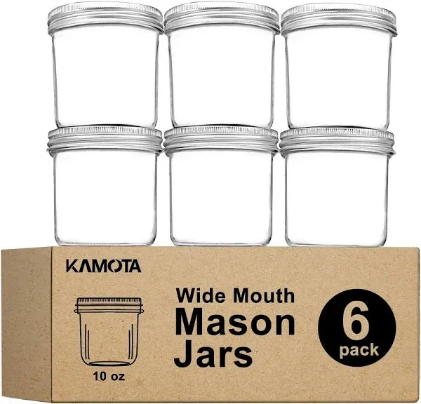 Wide Mouth Mason Jars 10 oz, 10oz Mason Jars Canning Jars Jelly Jars With Wid...